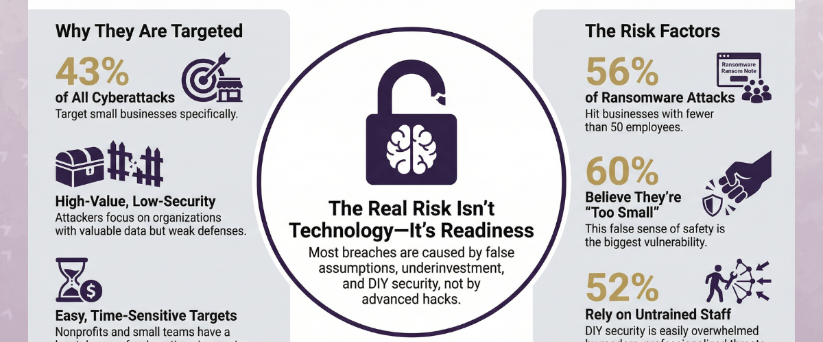 Cybersecurity for small organizations infograph